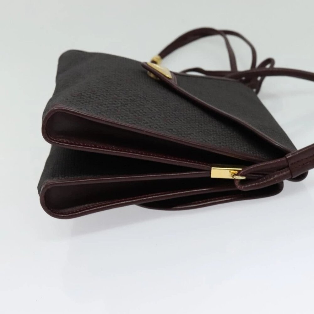 SAINT LAURENT Shoulder Bag Coated Canvas Bordeaux Gold Auth BA4193 - Picture 4 of 16